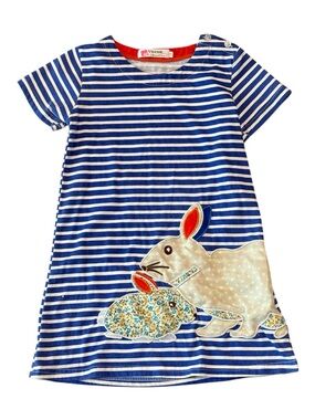 Vogue Fashion Blue Stripes Bunny Dress